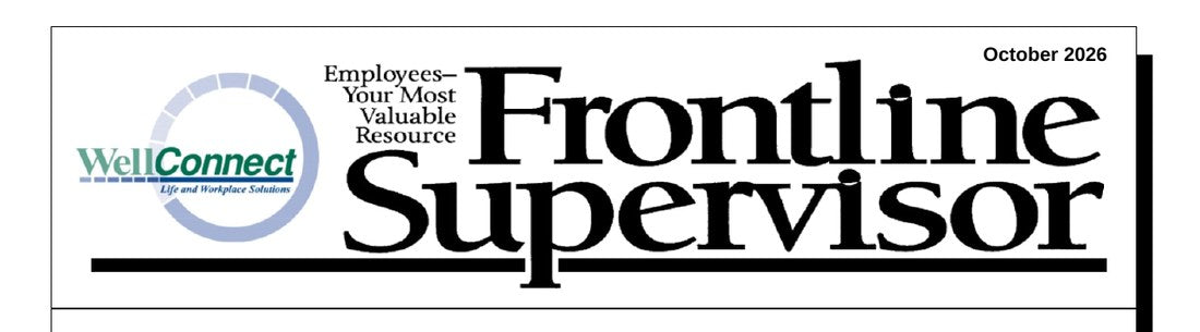 A FrontLine Supervisor masthead with a subscriber's own logo added alongside the title
